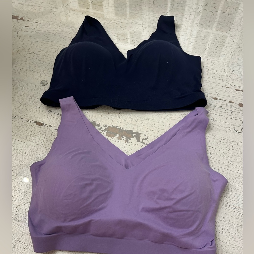 Soma  Embliss Bralettes. Includes 2. One purple and one navy blue. Never worn